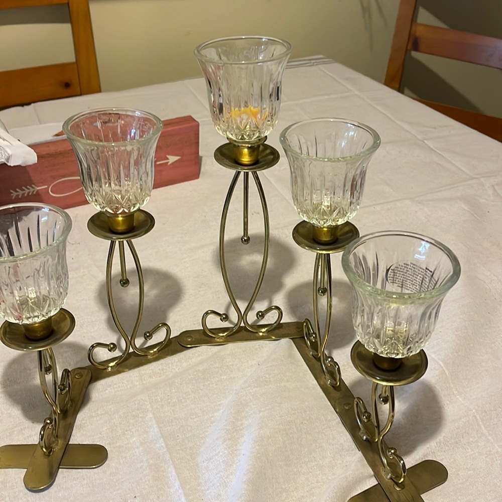 Home interior golden with accent globes